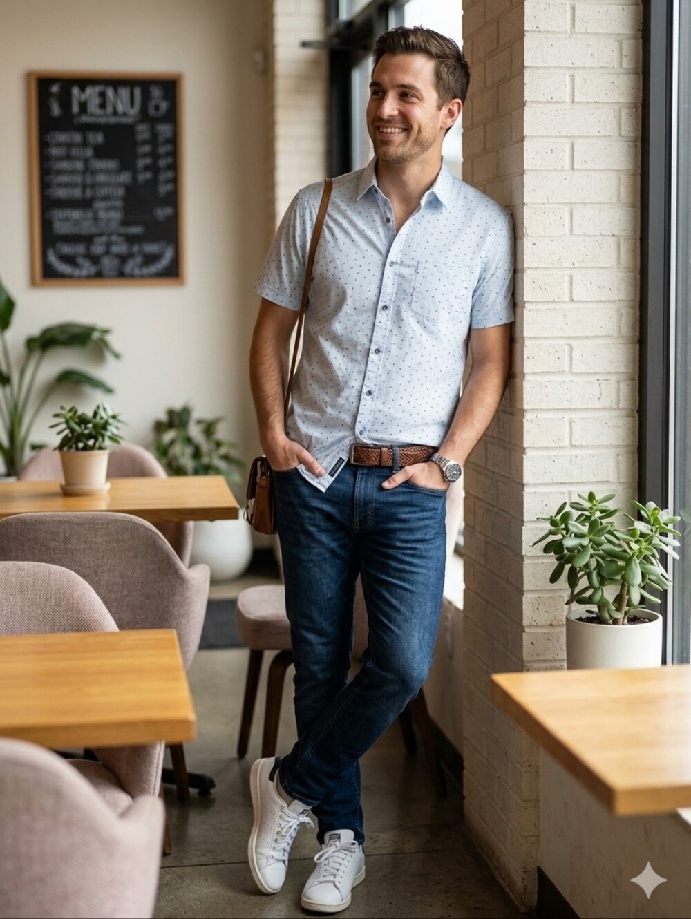 Men's short-sleeve button-up sport shirt from 7 Diamonds